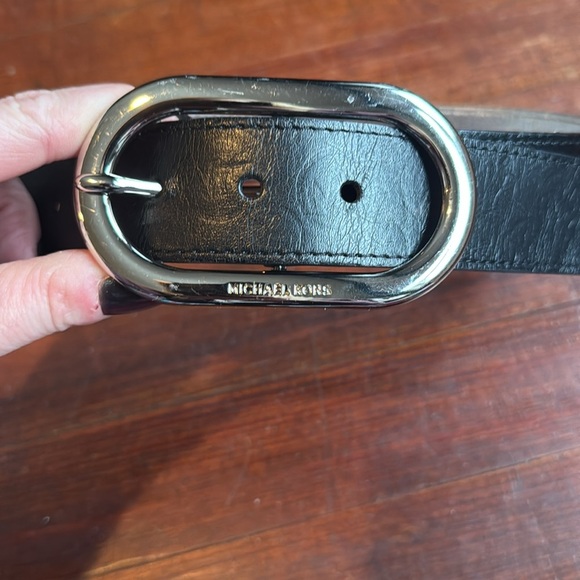 Michael Kors Black Belt with Silver Buckle - Picture 2 of 3